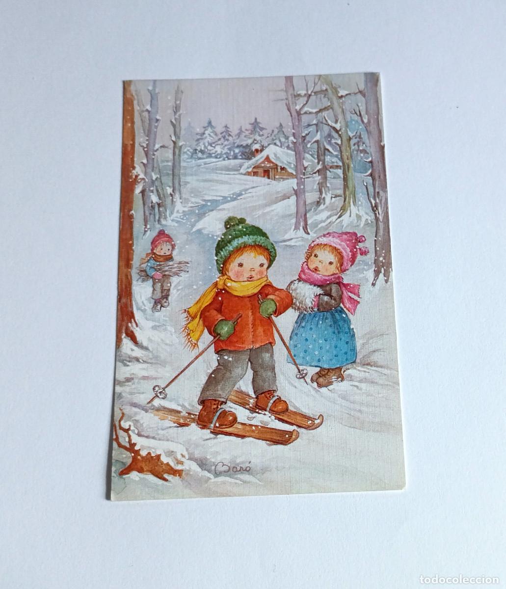 Postales: Felicitaci&oacute;n de Navidad - Christmas - Ni&ntilde;os esquiando