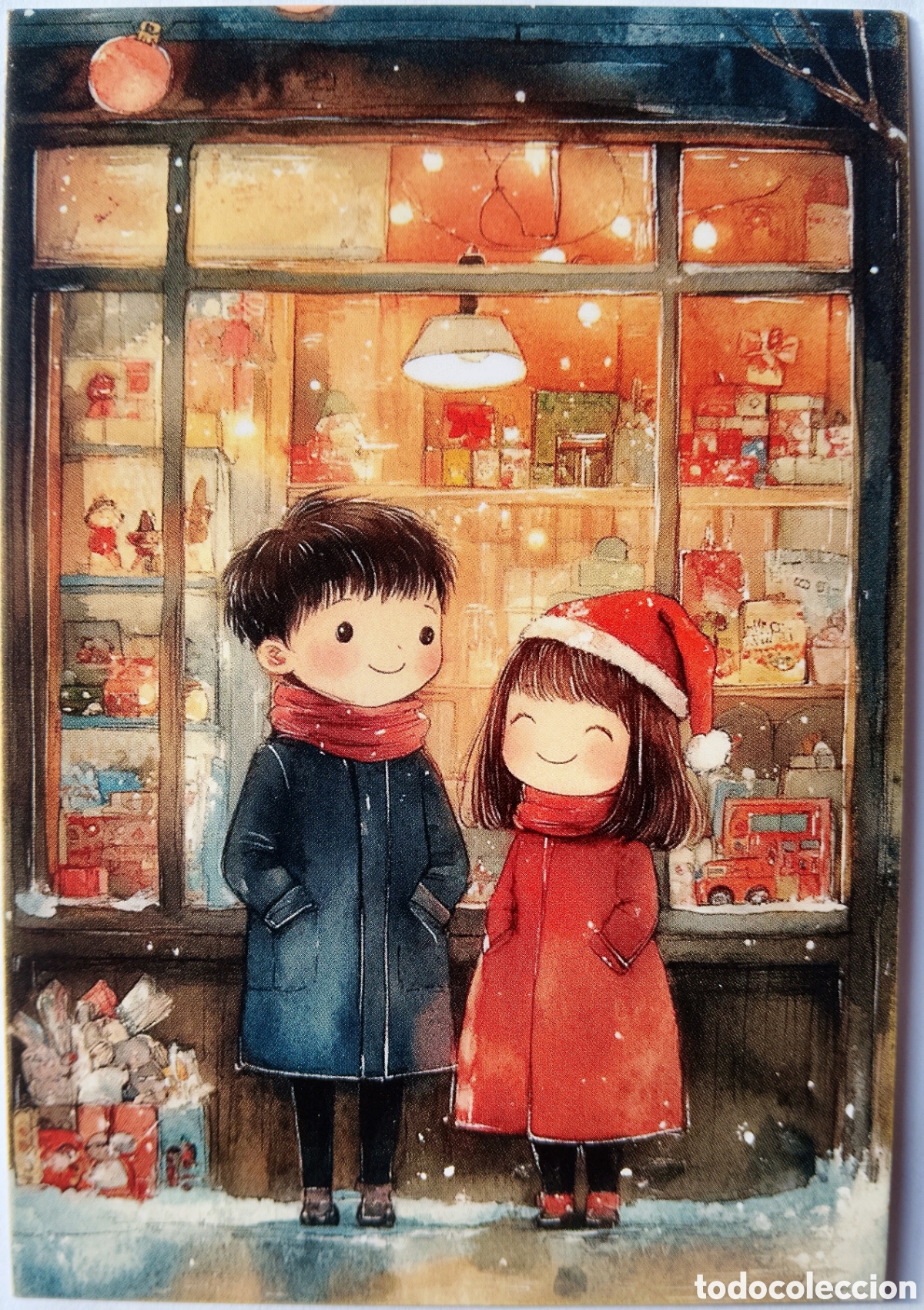 Postales: POSTAL NAVIDAD - NI&Ntilde;OS ESCAPARATE TIENDA JUGUETES - ESTILO ANTIGUO