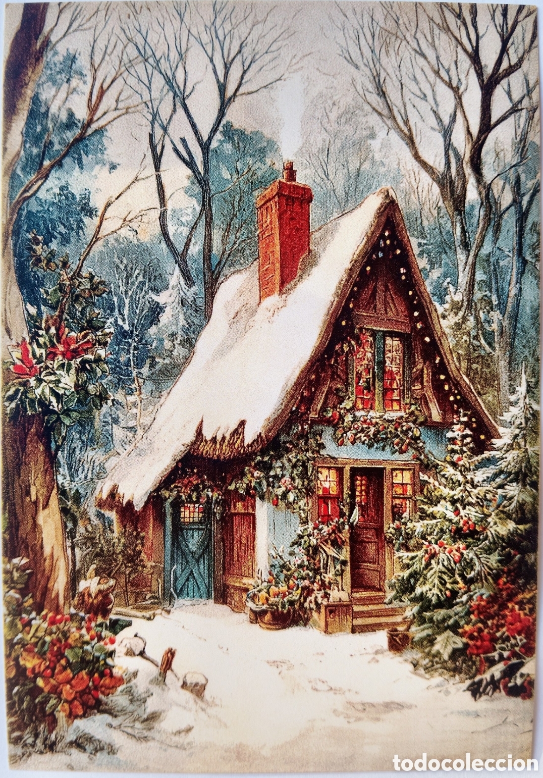 Postales: POSTAL NAVIDAD - CABA&Ntilde;A CASITA PAISAJE NEVADO - ESTILO ANTIGUO