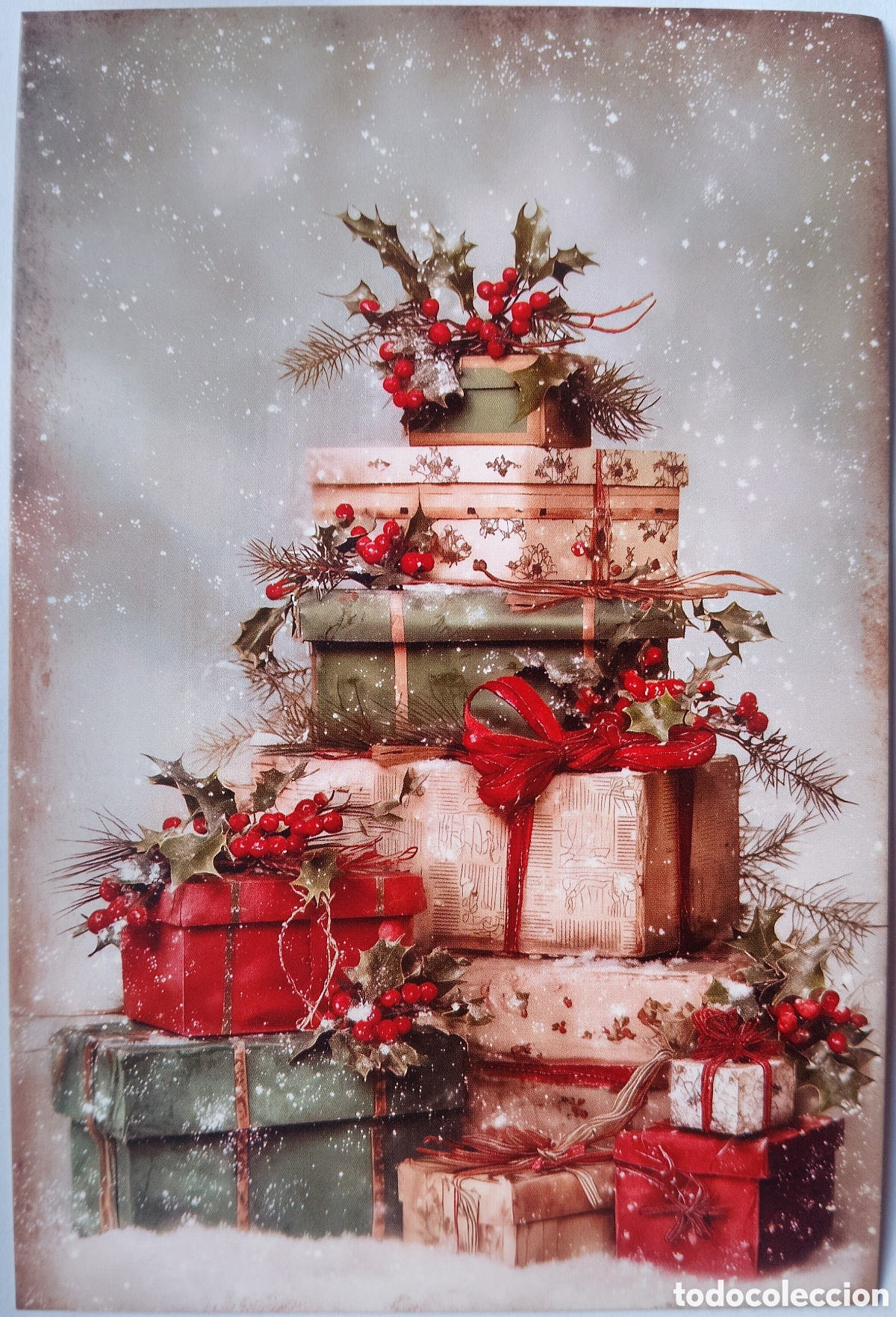 Postales: POSTAL NAVIDAD - PAQUETES REGALOS PAISAJE NEVADO - ESTILO ANTIGUO