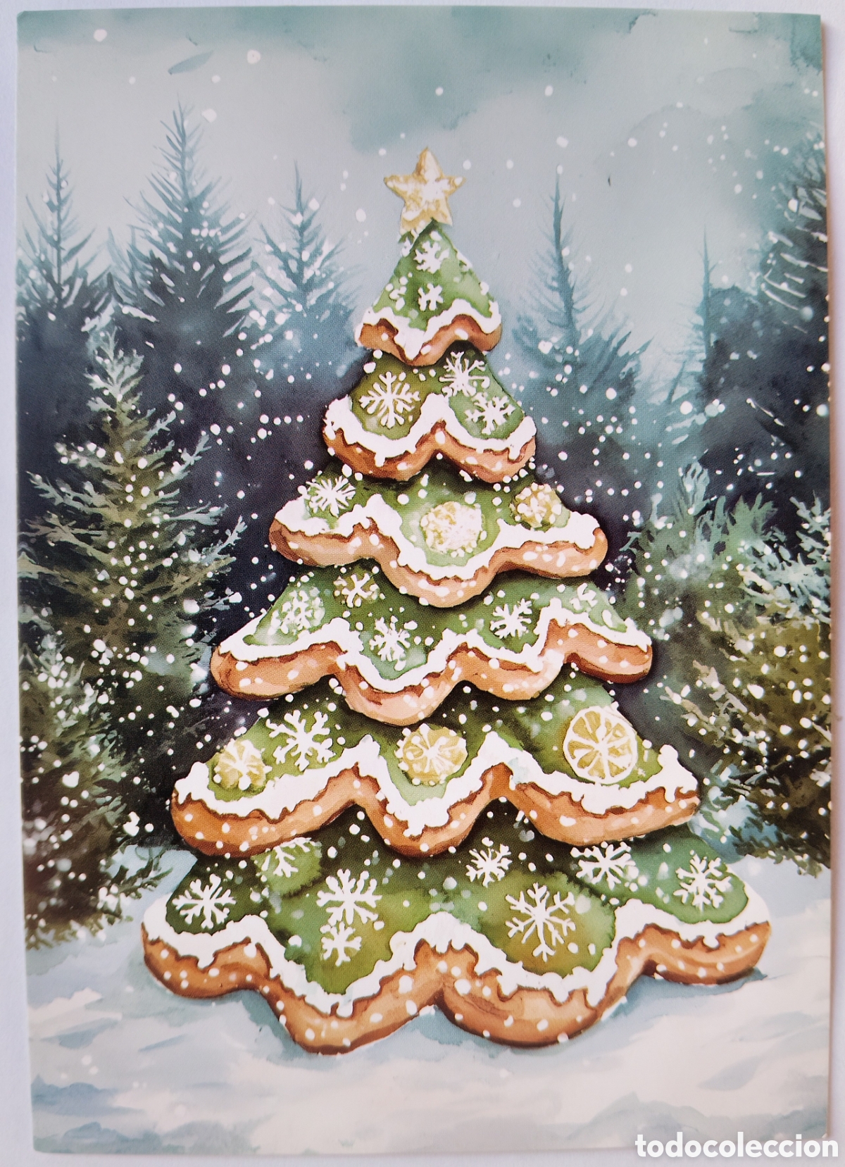 Postales: POSTAL NAVIDAD - &Aacute;RBOL PAISAJE NEVADO - ESTILO ANTIGUO