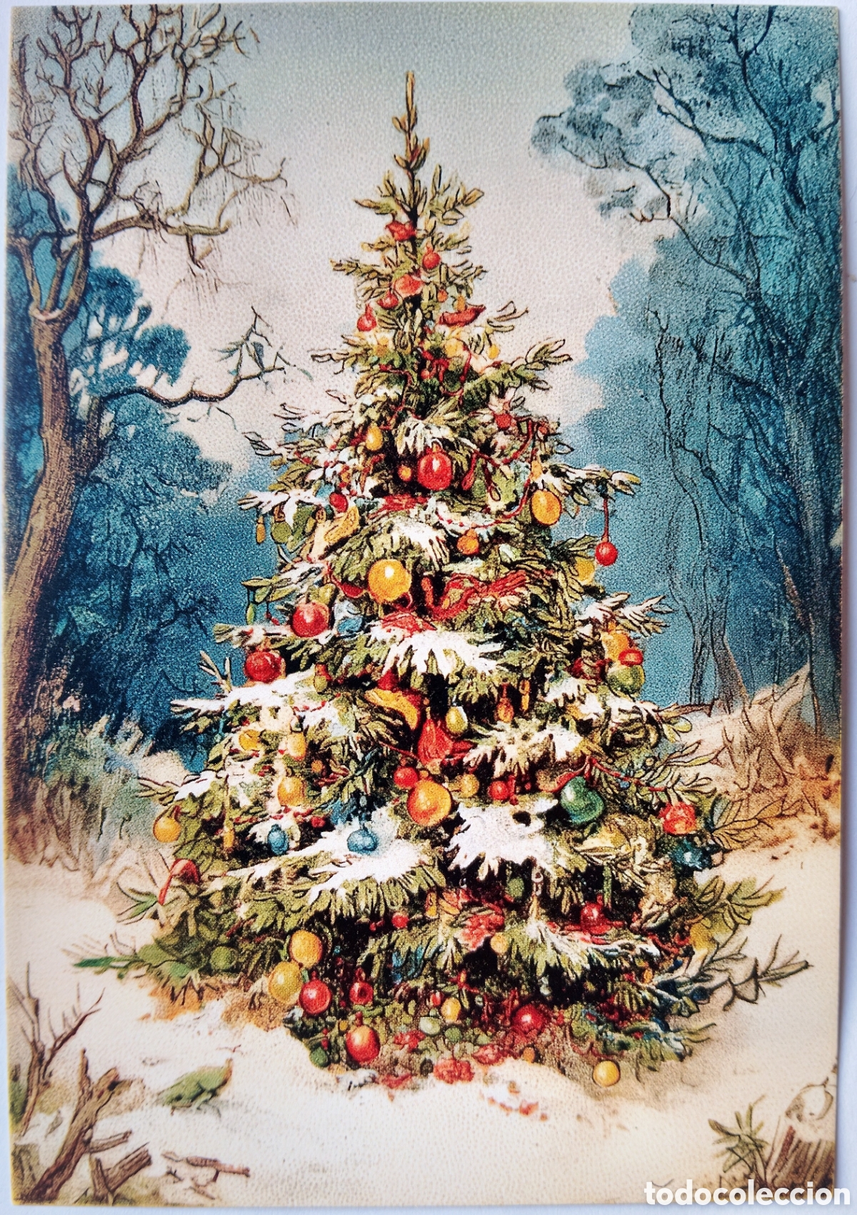 Postales: POSTAL NAVIDAD - PAQUETES REGALOS PAISAJE NEVADO - ESTILO ANTIGUO