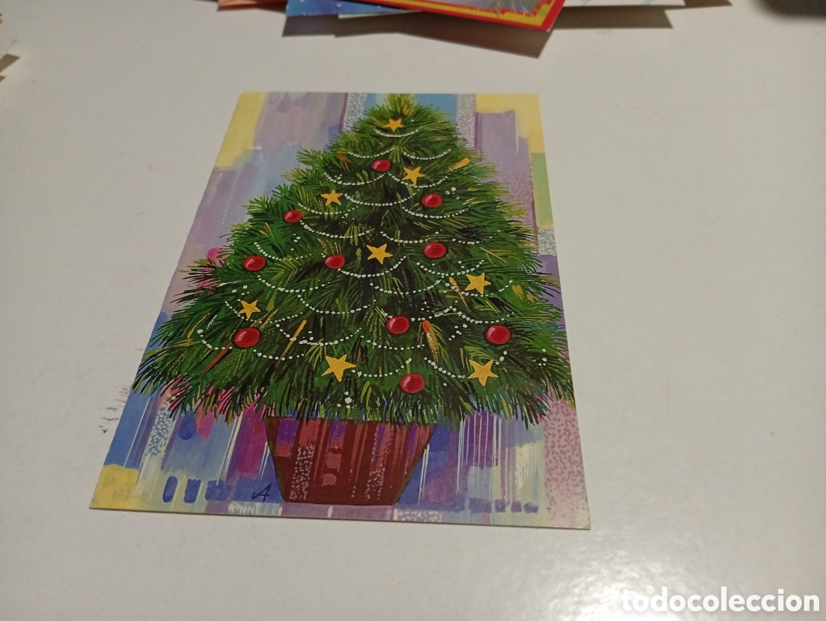 Postales: Postal felicitaci&oacute;n navidad &aacute;rbol