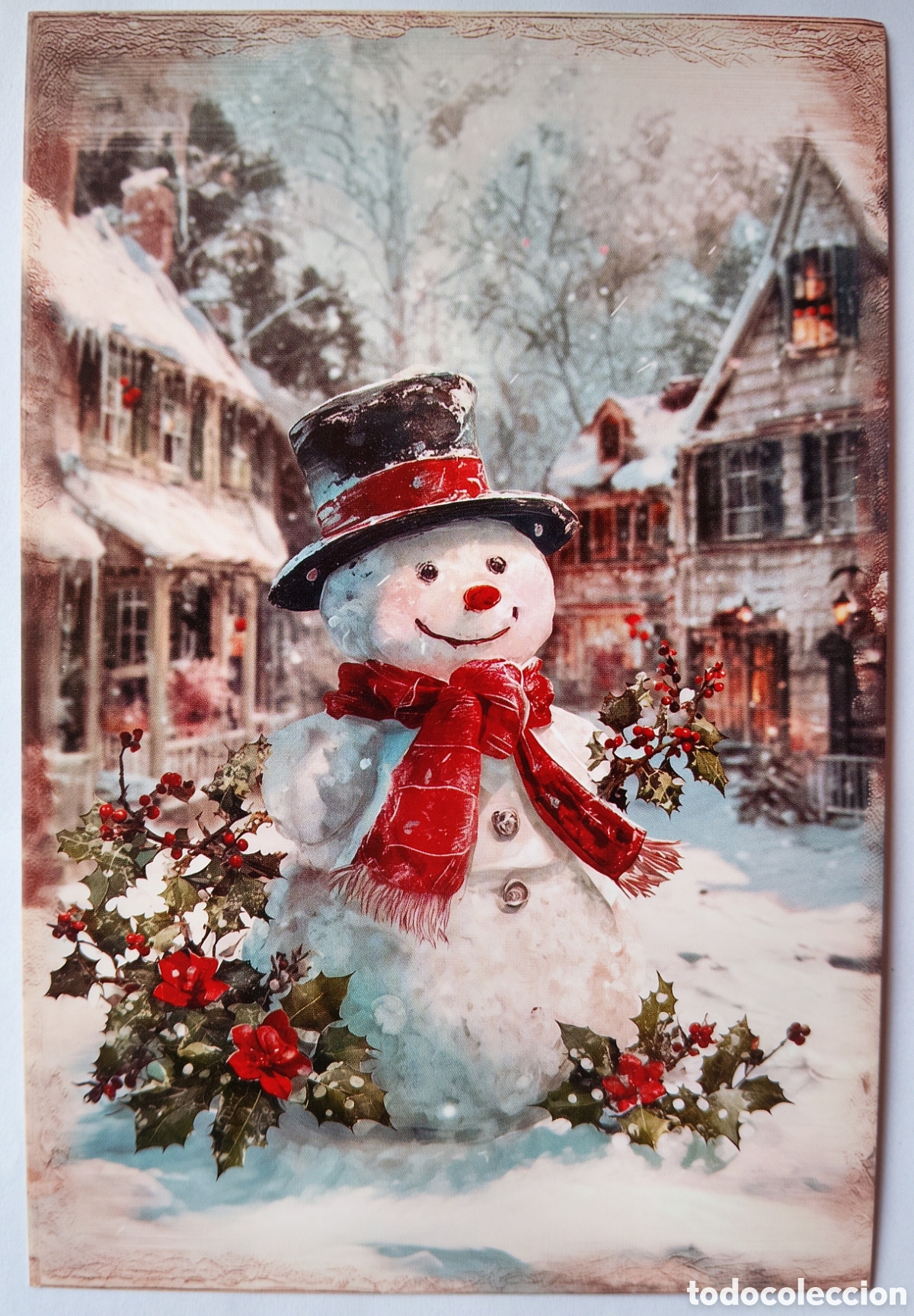 Postales: POSTAL NAVIDAD - MU&Ntilde;ECO DE NIEVE - ESTILO ANTIGUO