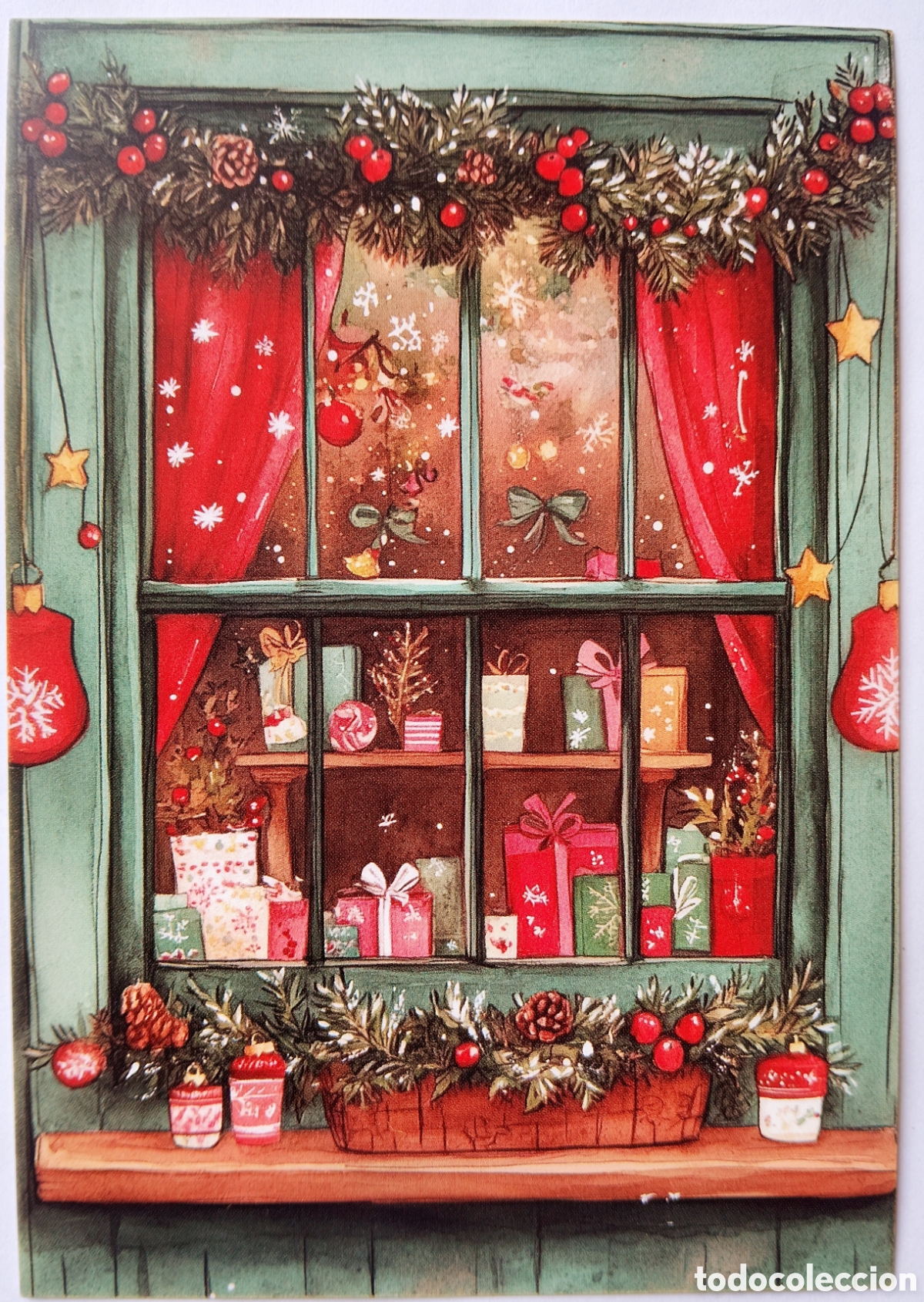 Postales: POSTAL NAVIDAD - CASA VENTANA REGALOS - ESTILO ANTIGUO