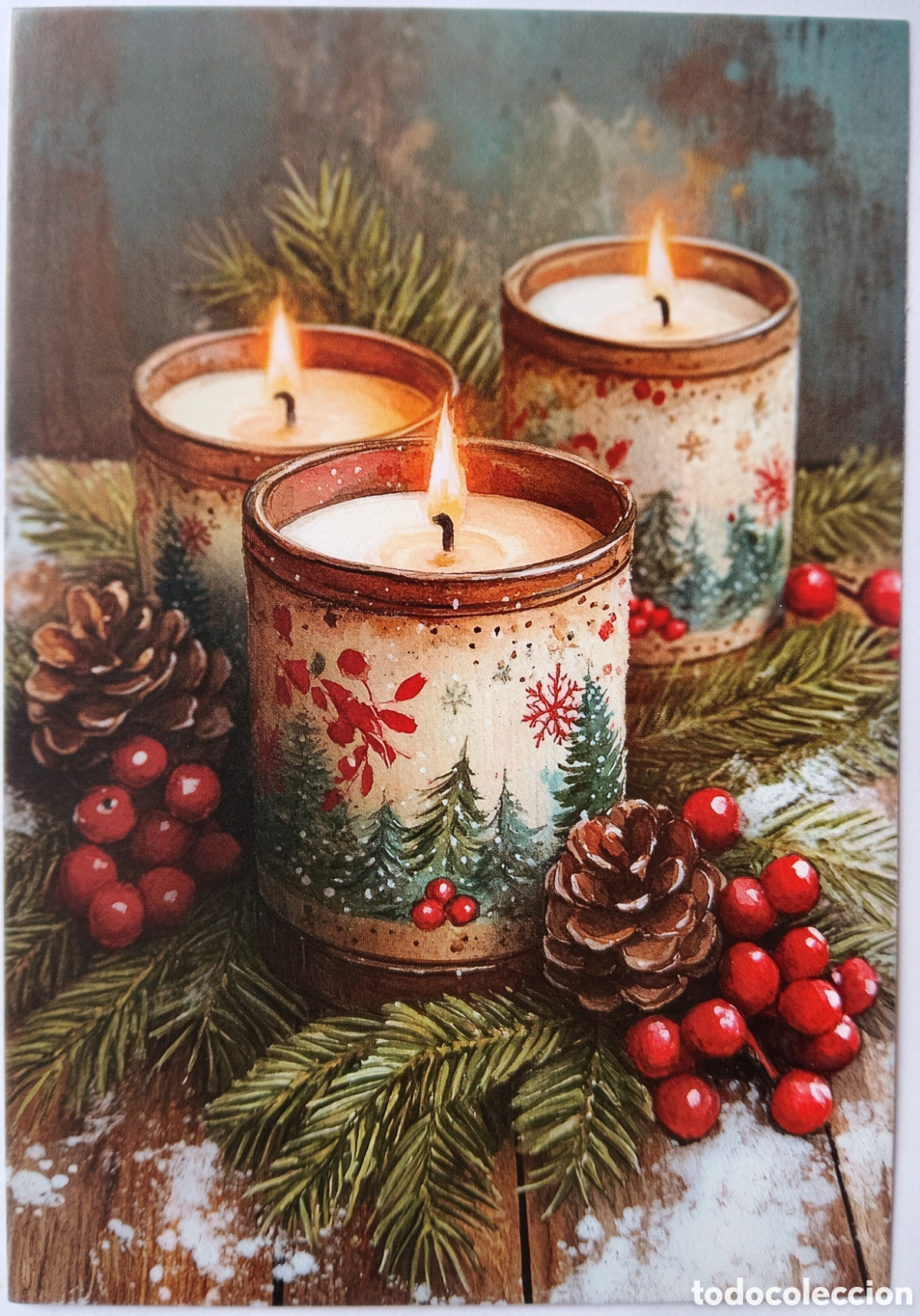 Postales: POSTAL NAVIDAD - DETALLE VELAS ADORNOS - ESTILO ANTIGUO