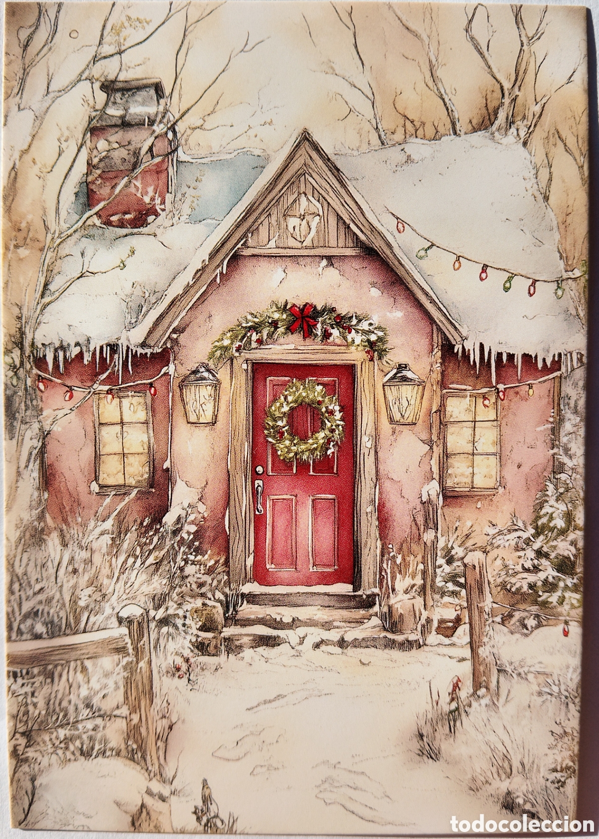 Postales: POSTAL NAVIDAD - CASA PAISAJE NEVADO - ESTILO ANTIGUO