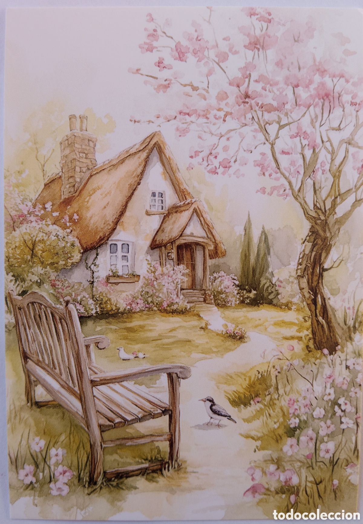 Postales: POSTAL NAVIDAD - CASITA JARD&Iacute;N - ESTILO ANTIGUO