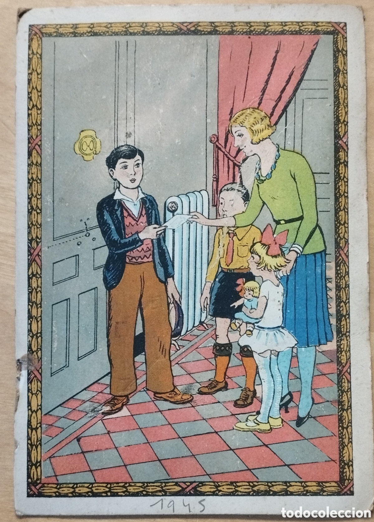 Postales: FELICITACI&Oacute;N DE NAVIDAD EL APRENDIZ - FERRETERIA MARINER BARCELONA - 1945