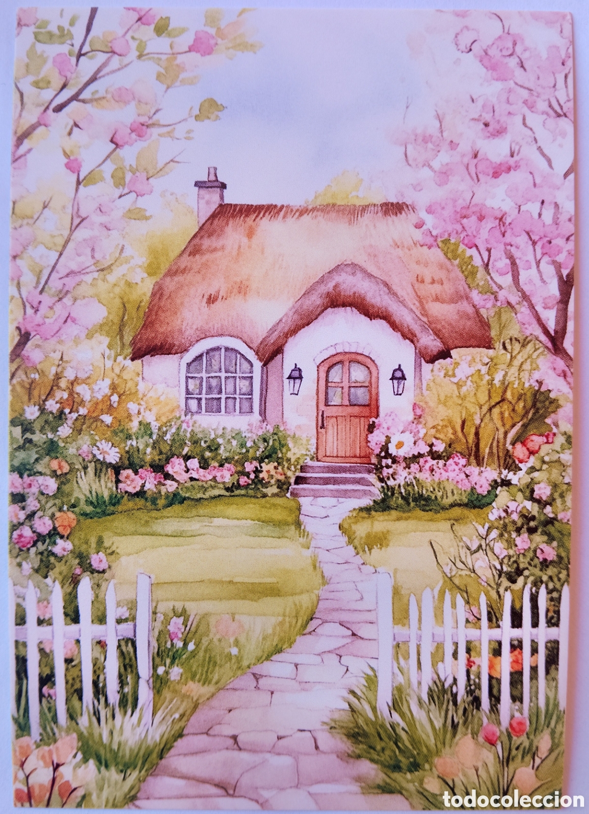 Postales: POSTAL - CASITA COTTAGE JARD&Iacute;N - ESTILO ANTIGUO