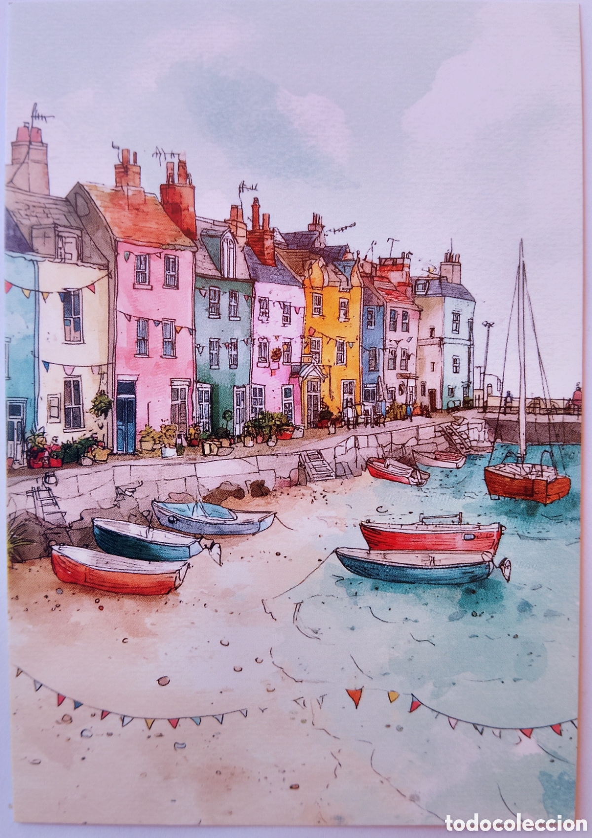 Postales: POSTAL - PLAYA PUEBLO PESQUERO - ESTILO ANTIGUO