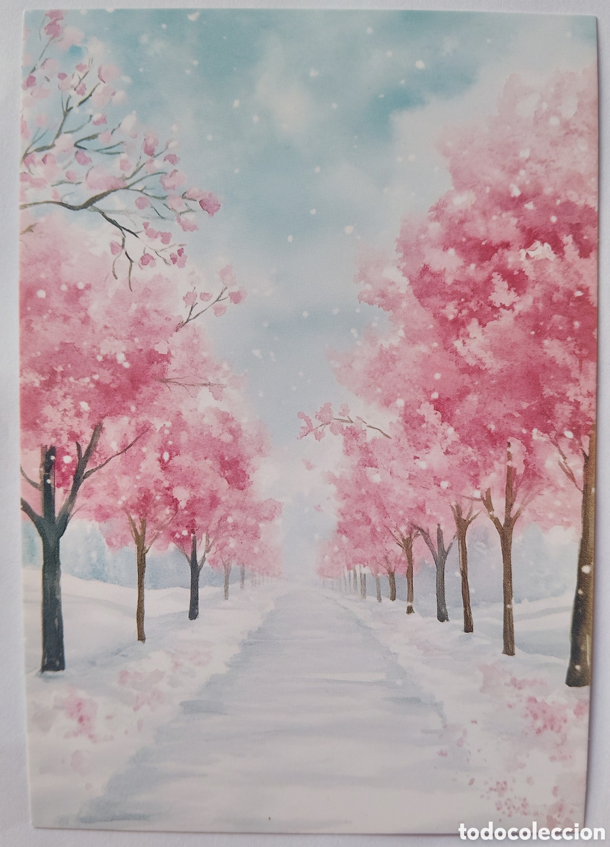 Postales: POSTAL NAVIDAD - &Aacute;RBOLES PAISAJE NEVADO - ESTILO ANTIGUO