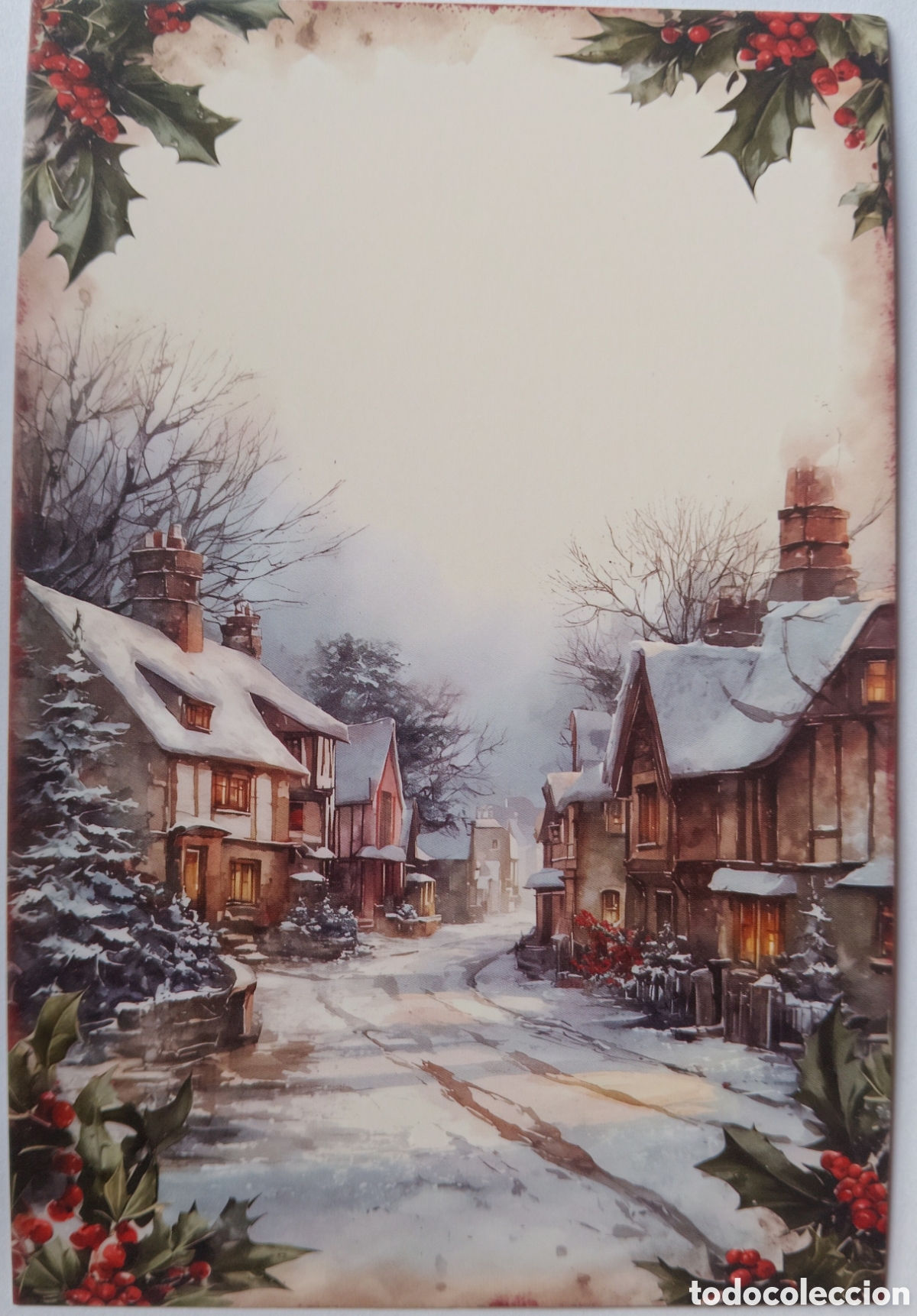 Postales: POSTAL NAVIDAD - CASAS PAISAJE NEVADO - ESTILO ANTIGUO