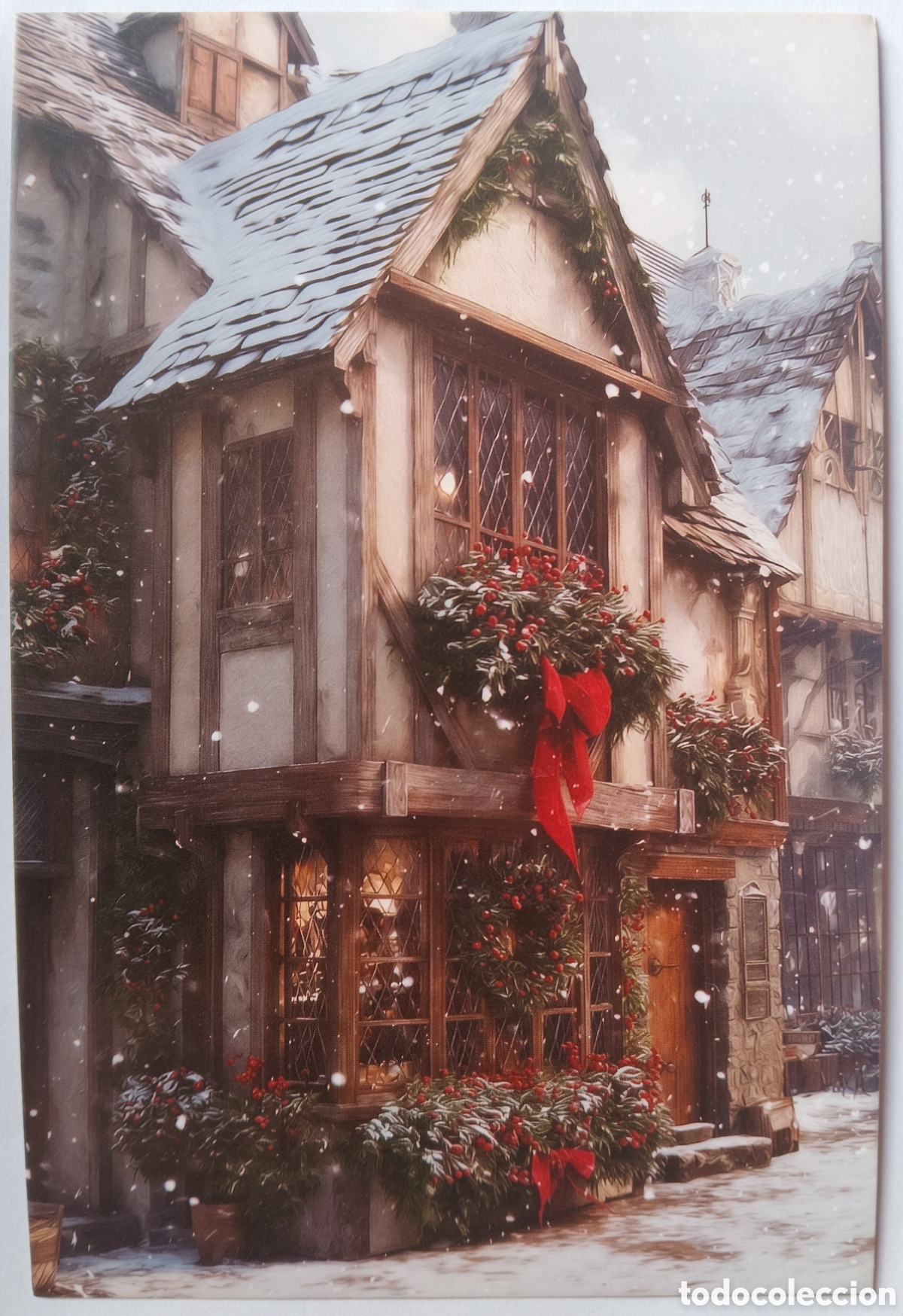 Postales: POSTAL NAVIDAD - CASAS PAISAJE NEVADO - ESTILO ANTIGUO