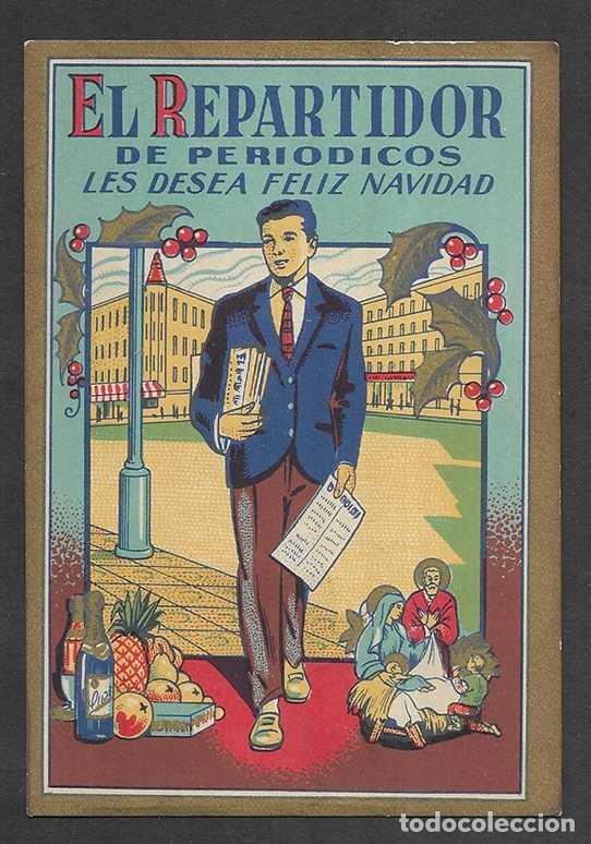 Postales: Felicitacion / Nadala. El Repartidor de Periodicos Les Desea Feliz Navidad (VCO) 1940 / 1950