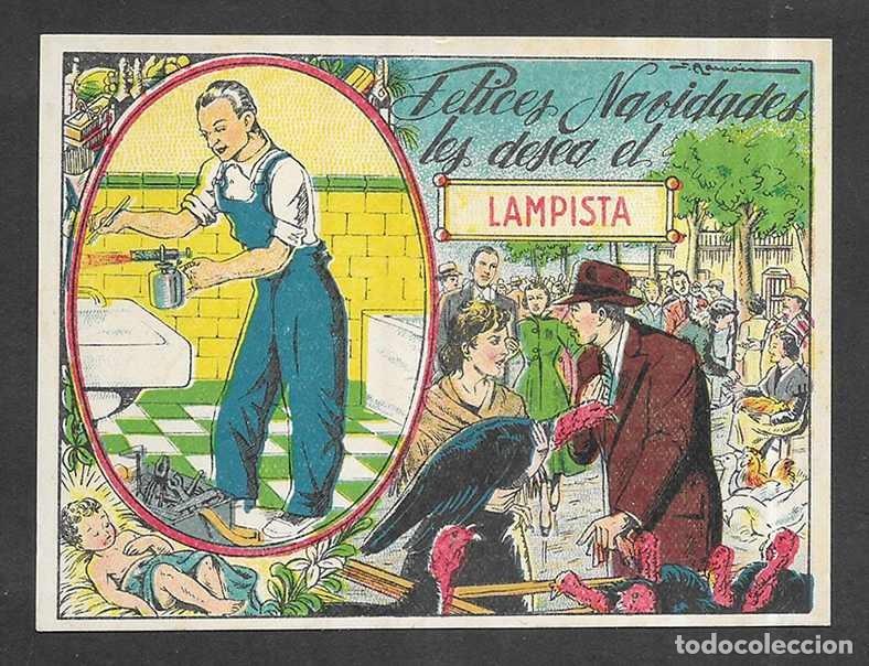 Postales: Felicitacion / Nadala. Felices Navidades les desea el Lampista 1950 J. Ram&oacute;n