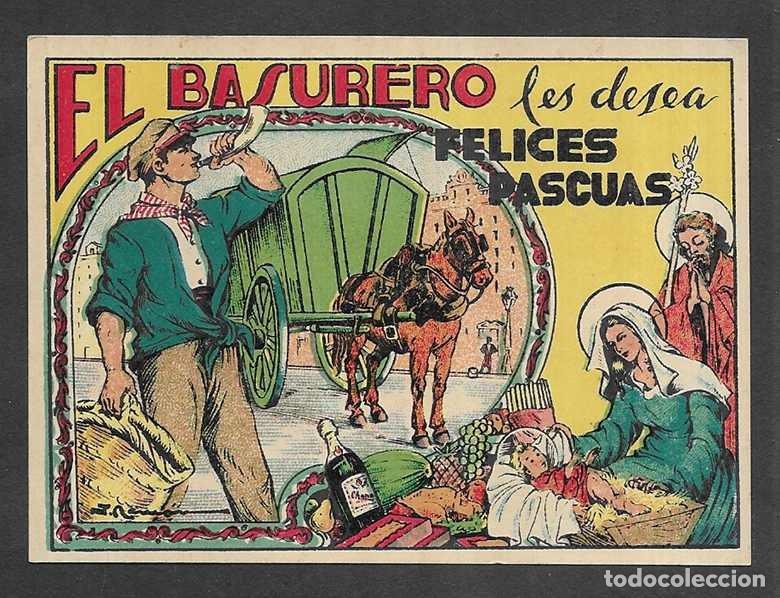 Postales: Felicitacion / Nadala. El Basurero les desea Felices Pascuas 1950 J. Ram&oacute;n