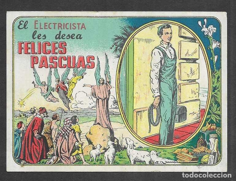 Postales: Felicitacion / Nadala. El Electricista les desea Felices Pascuas 1950