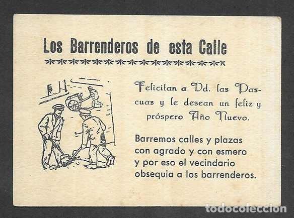 Postales: Felicitacion / Nadala. Los Barrenderos de esta Calle Felicitan a Ud. las Pascuas