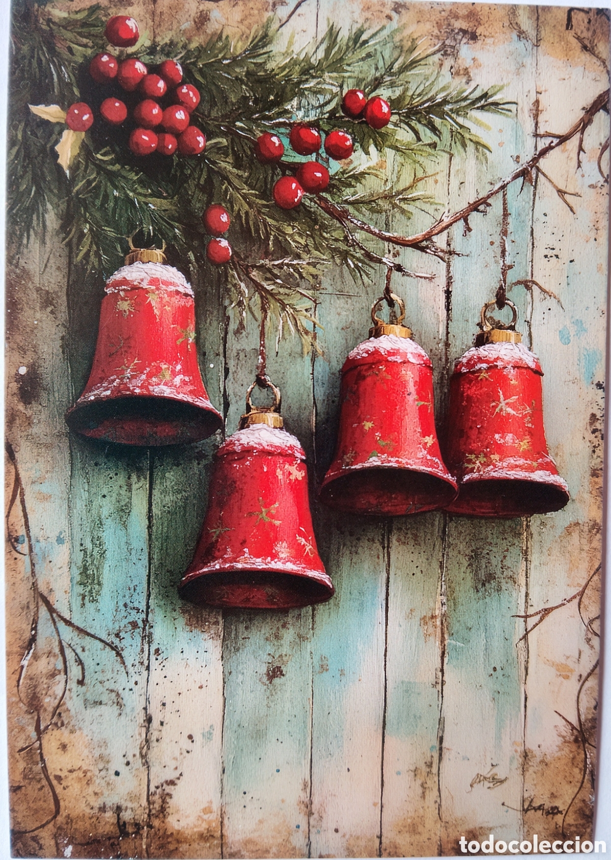 Postales: POSTAL NAVIDAD - DETALLE CAMPANAS ADORNOS - ESTILO ANTIGUO