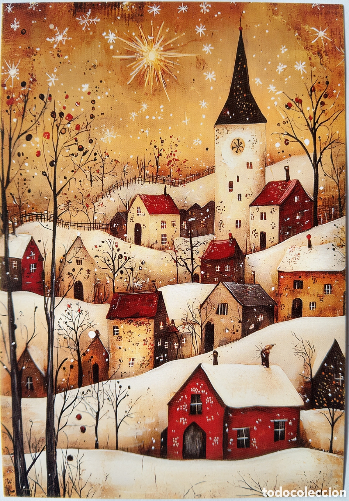 Postales: POSTAL NAVIDAD - CASITAS PAISAJE NEVADO - ESTILO ANTIGUO