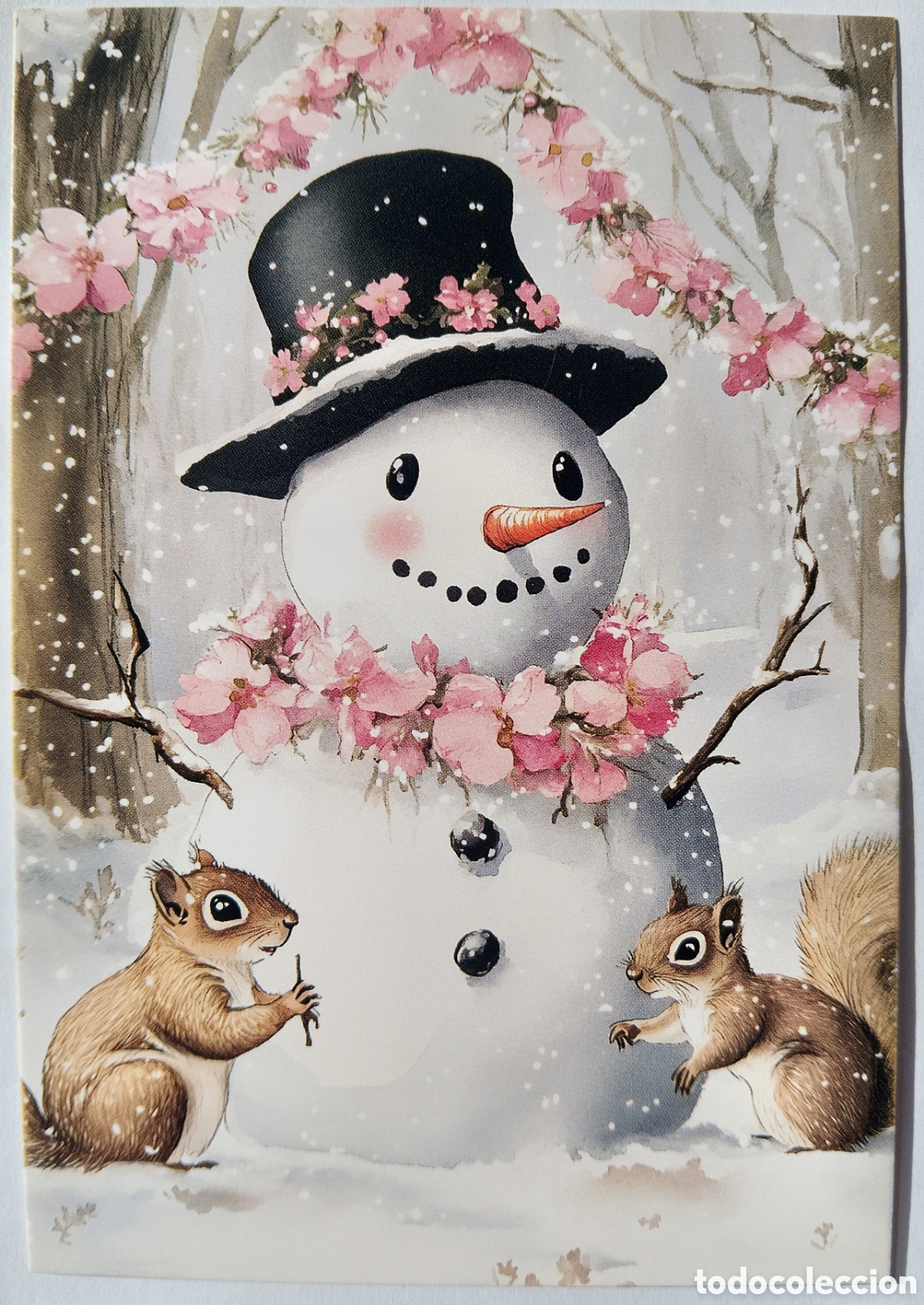 Postales: POSTAL - MU&Ntilde;ECO DE NIEVE ARDILLAS PAISAJE NEVADO