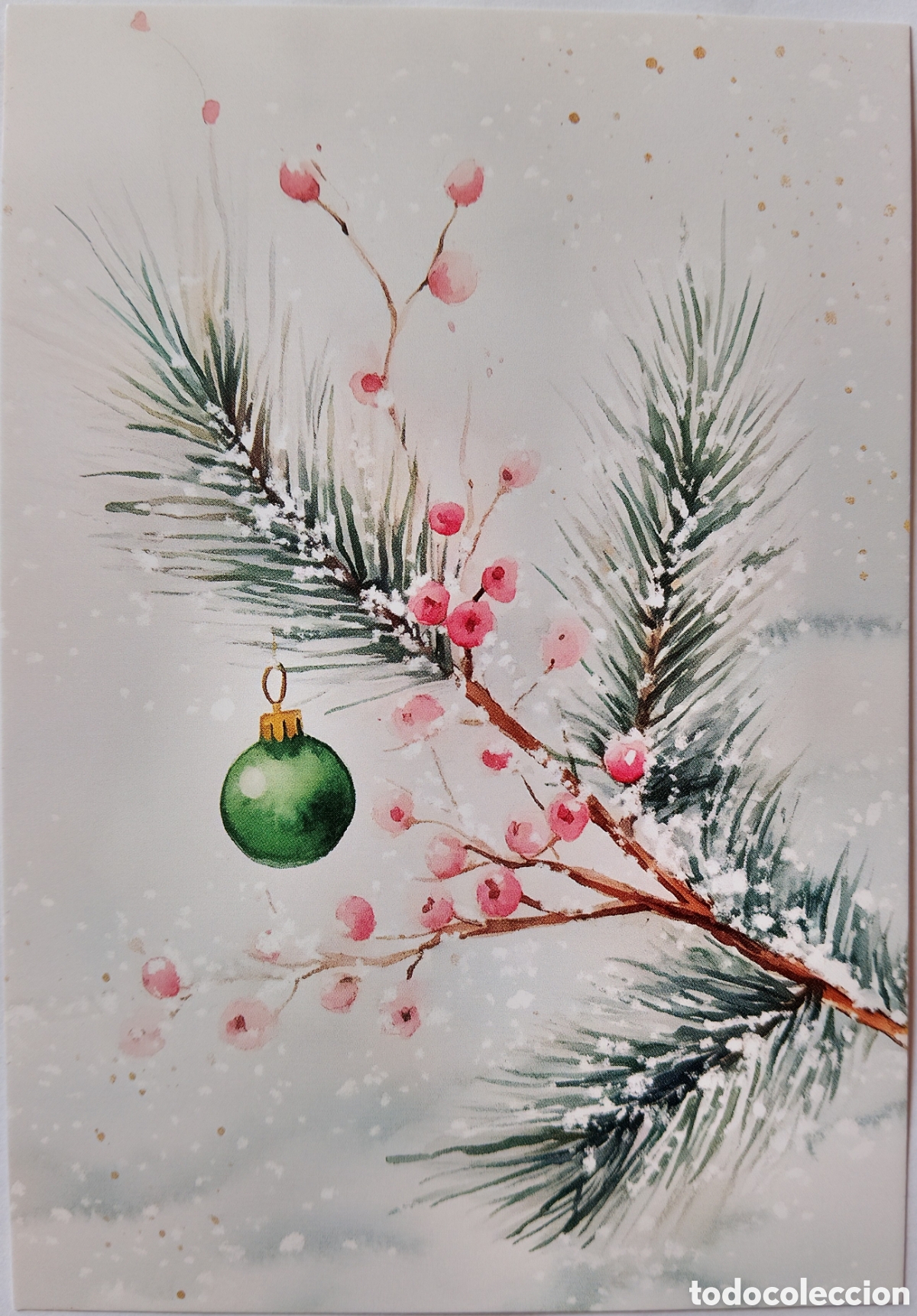 Postales: POSTAL NAVIDAD - DETALLE BOLA RAMA PINO NIEVE - ESTILO ANTIGUO