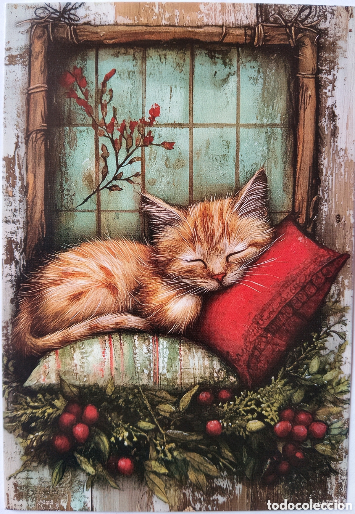 Postales: POSTAL NAVIDAD - GATITO - ESTILO ANTIGUO