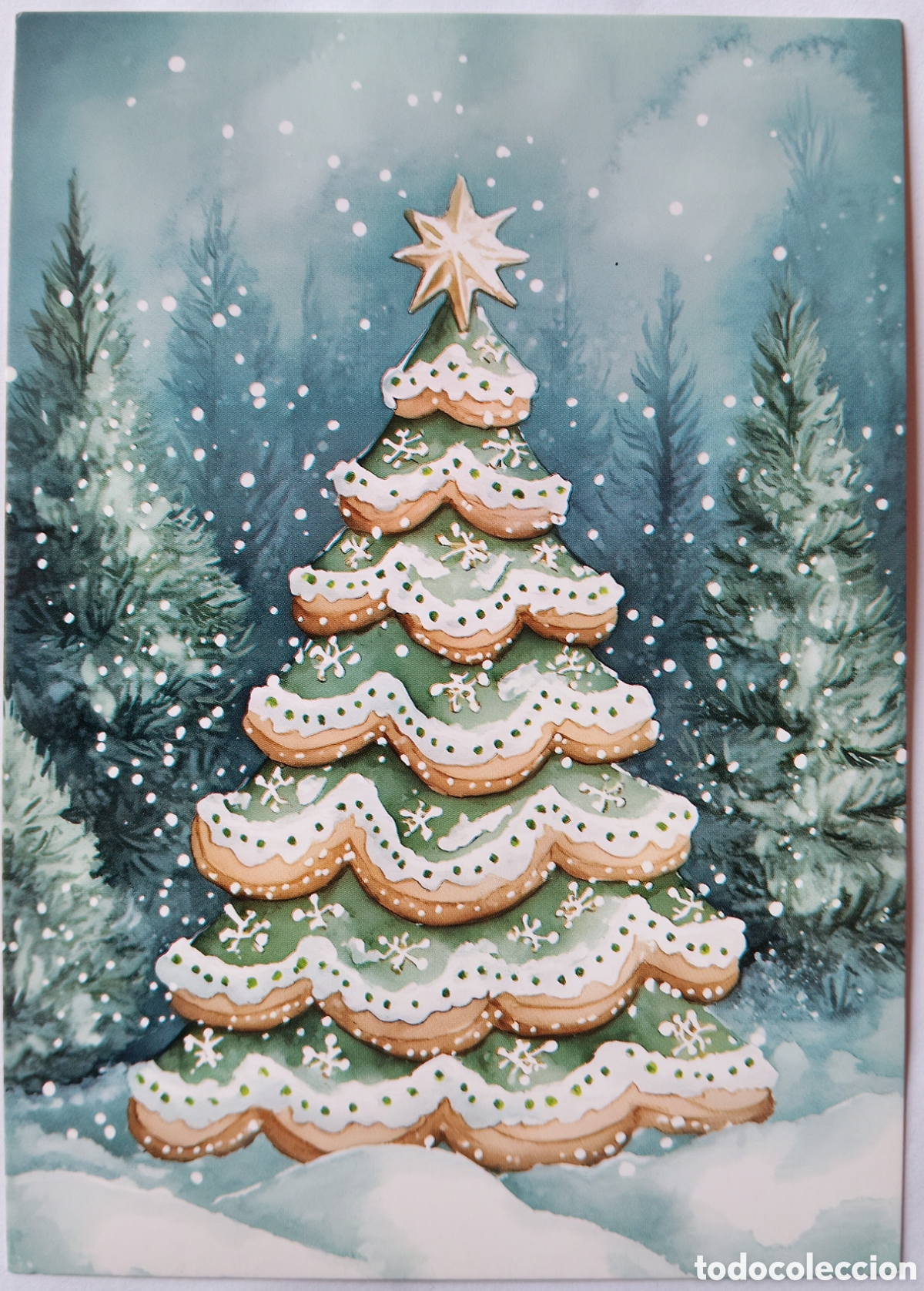 Postales: POSTAL NAVIDAD - &Aacute;RBOL PAISAJE NEVADO - ESTILO ANTIGUO