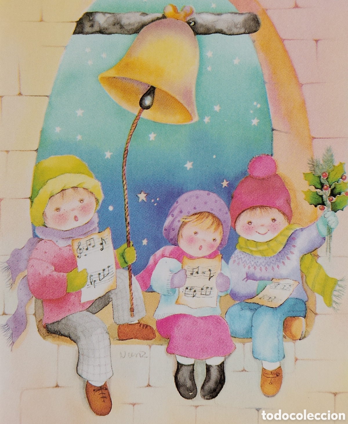 Postales: FELICITACI&Oacute;N NAVIDAD - NUNZ - EDICROMO - NI&Ntilde;OS CAMPANA