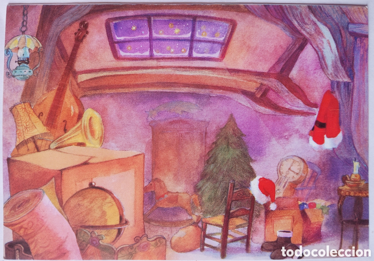 Postales: FELICITACI&Oacute;N NAVIDAD - EDICIONES ESTAMPA - EL TRASTERO DE PAP&Aacute; NOEL