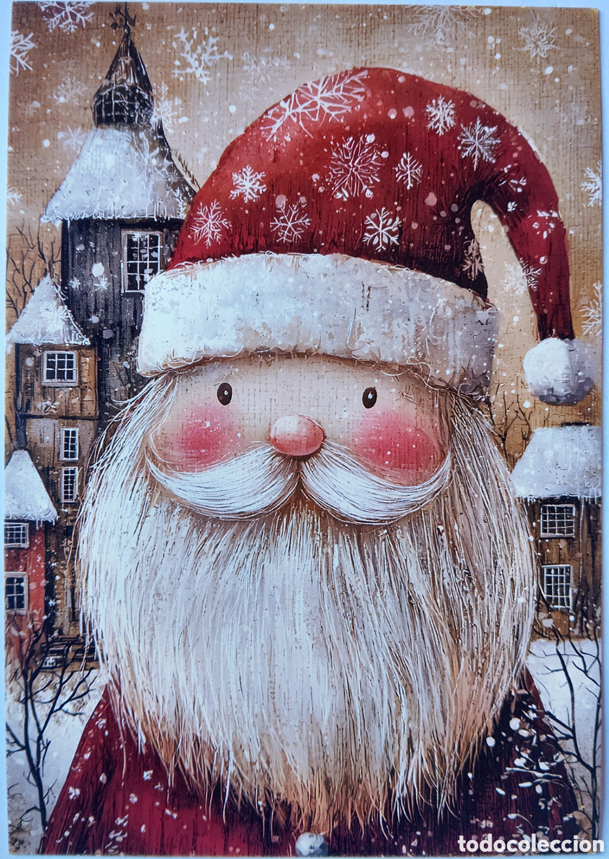 Postales: POSTAL NAVIDAD - PAP&Aacute; NOEL PAISAJE NEVADO - ESTILO ANTIGUO