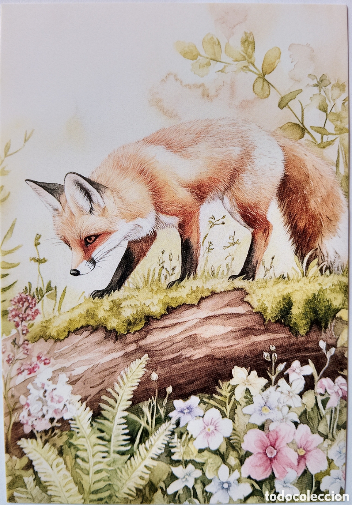 Postales: POSTAL NAVIDAD - ZORRO FLORES BOSQUE - ESTILO ANTIGUO