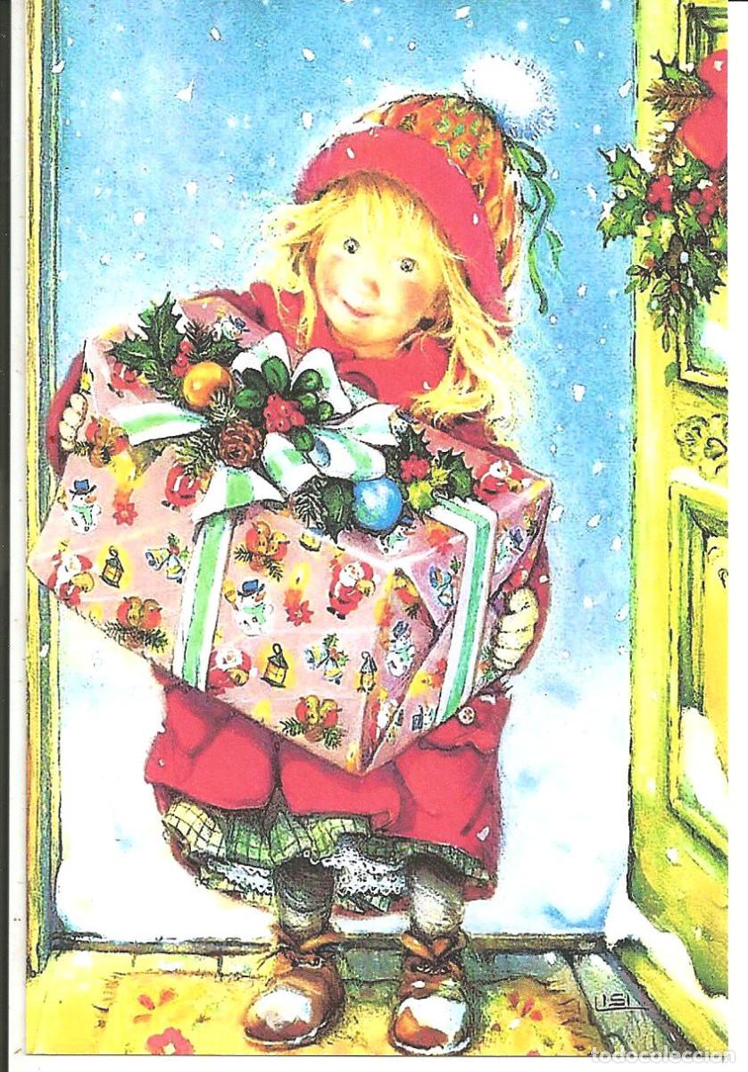Postales: POSTAL NAVIDAD *LISI MARTIN* - NI&Ntilde;A CON CAJA REGALO - 15X10 CM - NUEVA