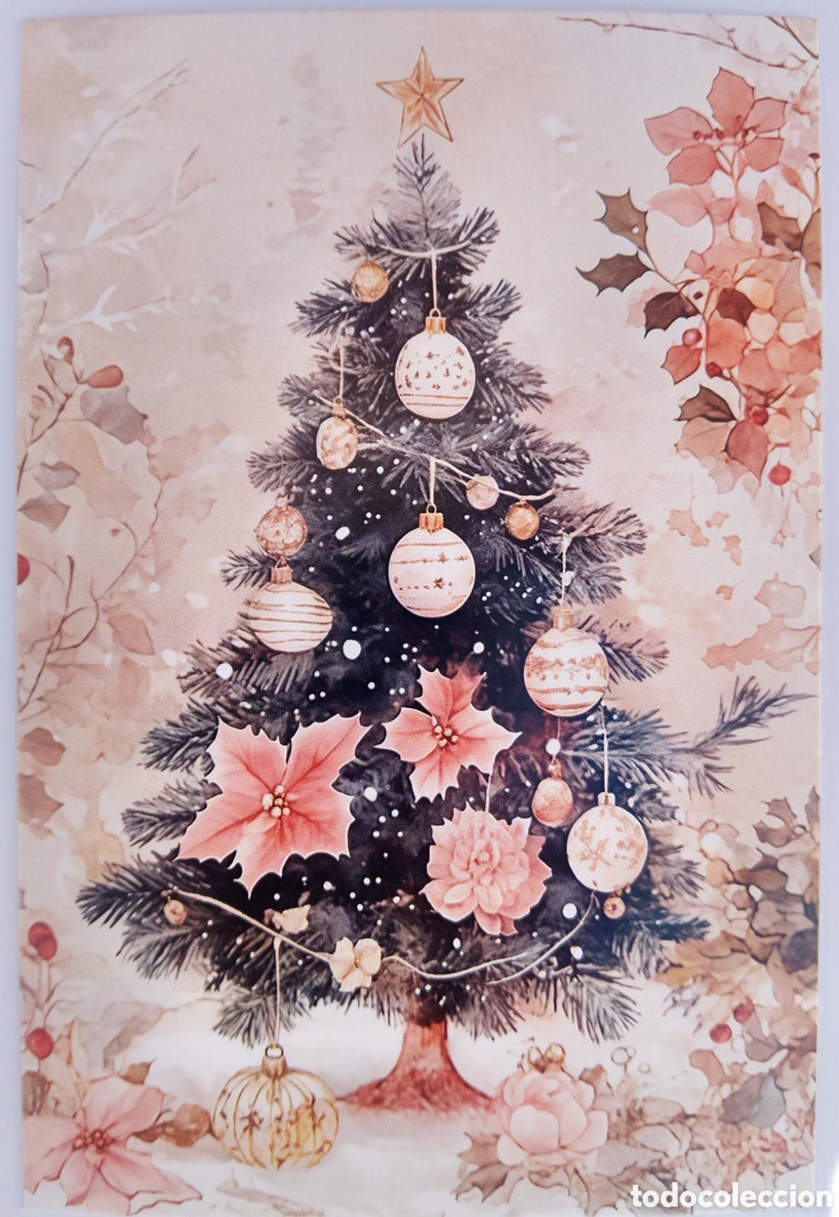 Postales: POSTAL NAVIDAD - &Aacute;RBOL PAISAJE NEVADO - ESTILO ANTIGUO