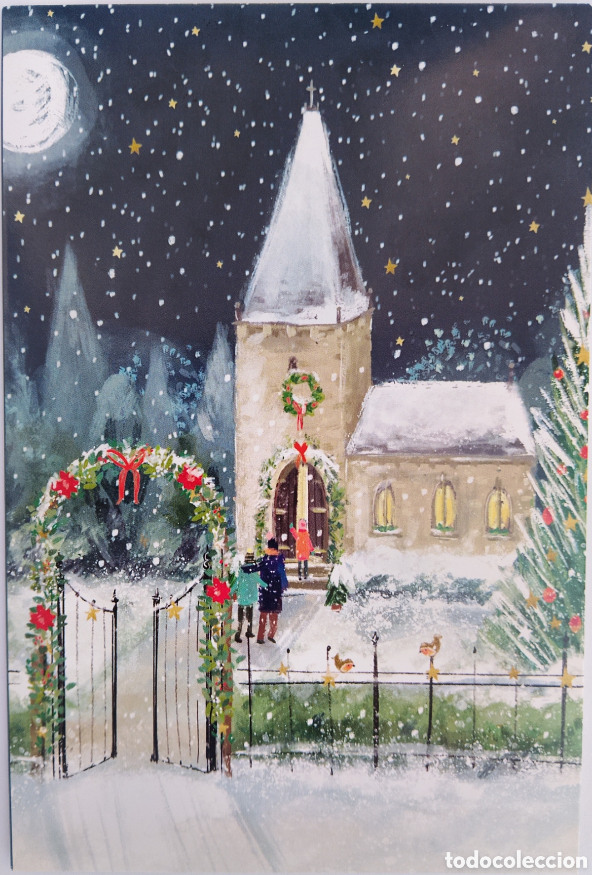 Postales: FELICITACI&Oacute;N NAVIDAD - ESTILO SIMILAR UNICEF - PAISAJE NEVADO