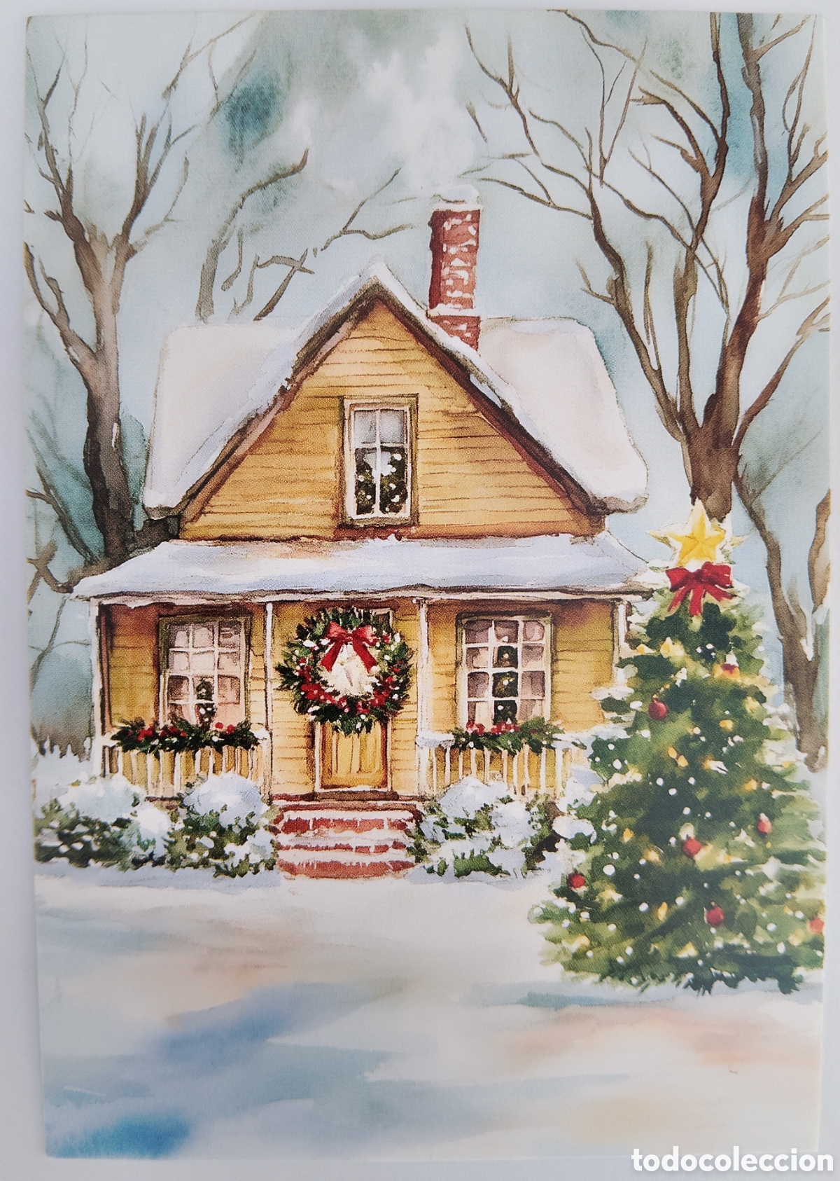 Postales: POSTAL NAVIDAD - CASA PAISAJE NEVADO - ESTILO ANTIGUO