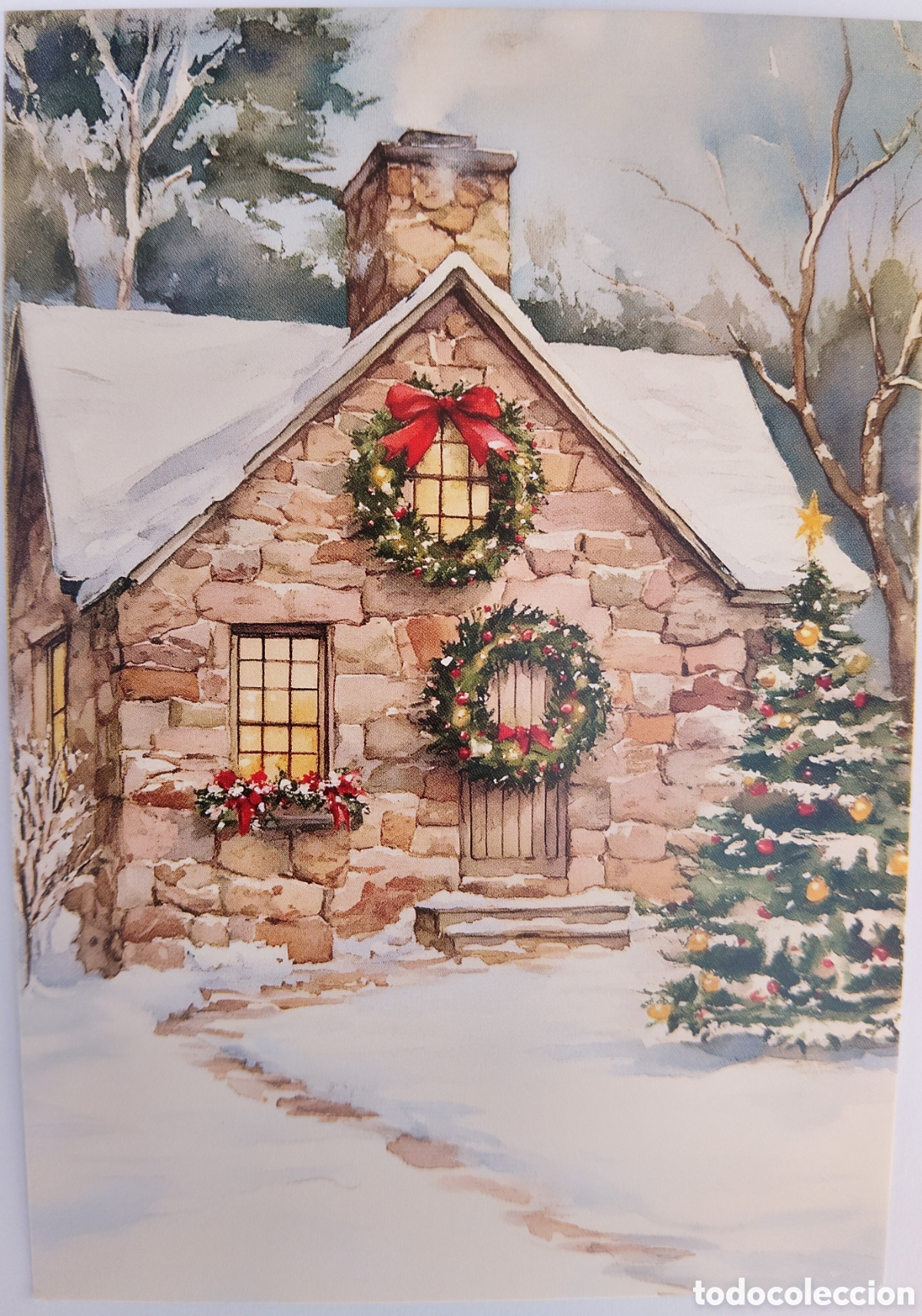Postales: POSTAL NAVIDAD - CASA PAISAJE NEVADO - ESTILO ANTIGUO