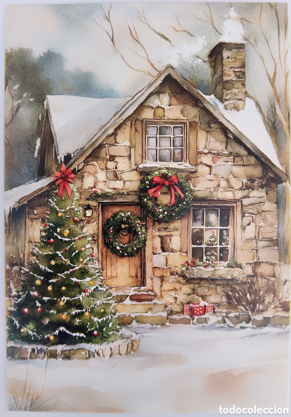 Postales: POSTAL NAVIDAD - CASA PAISAJE NEVADO - ESTILO ANTIGUO