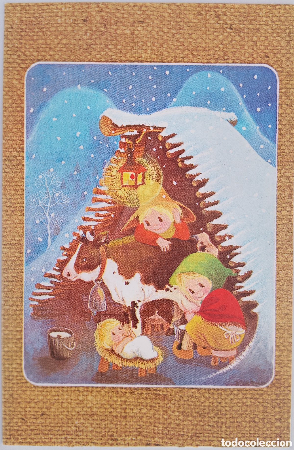 Postales: FELICITACI&Oacute;N NAVIDAD - EDICIONES ORTIZ - NACIMIENTO BEL&Eacute;N VACA