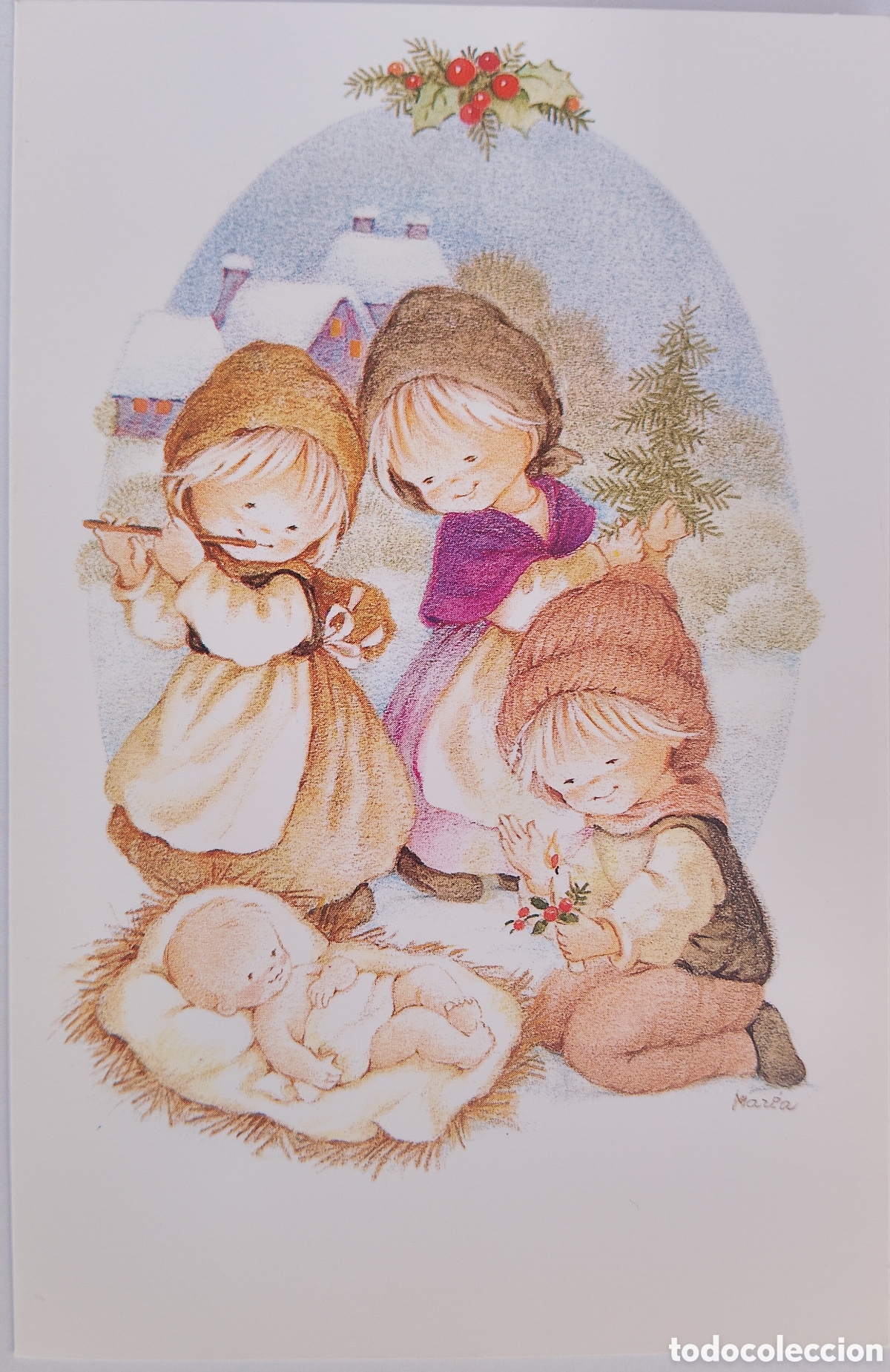 Postales: FELICITACI&Oacute;N NAVIDAD - MAR&Iacute;A - EDICIONES ORTIZ - BEL&Eacute;N NACIMIENTO