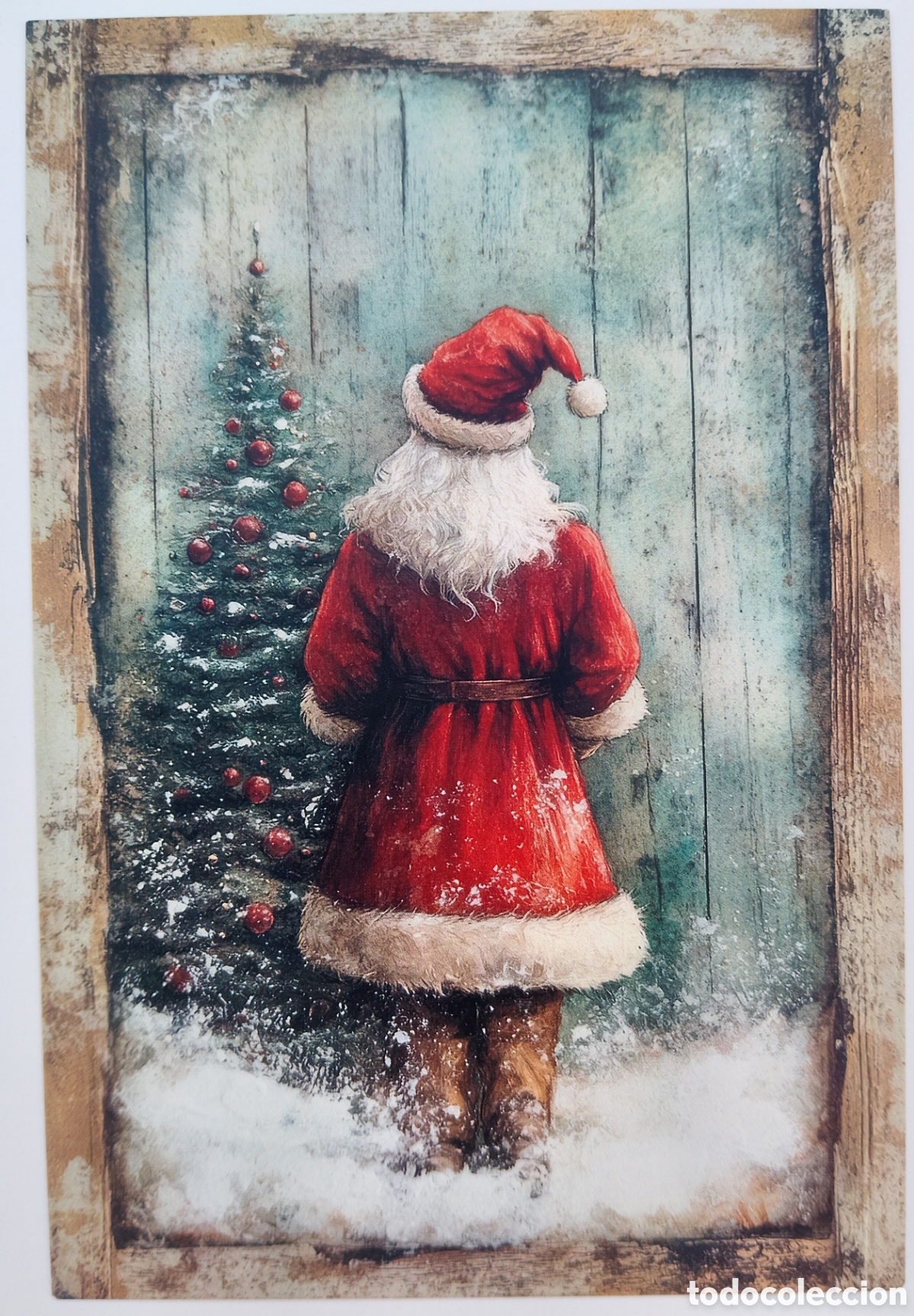 Postales: POSTAL NAVIDAD - PAP&Aacute; NOEL &Aacute;RBOL NIEVE - ESTILO ANTIGUO