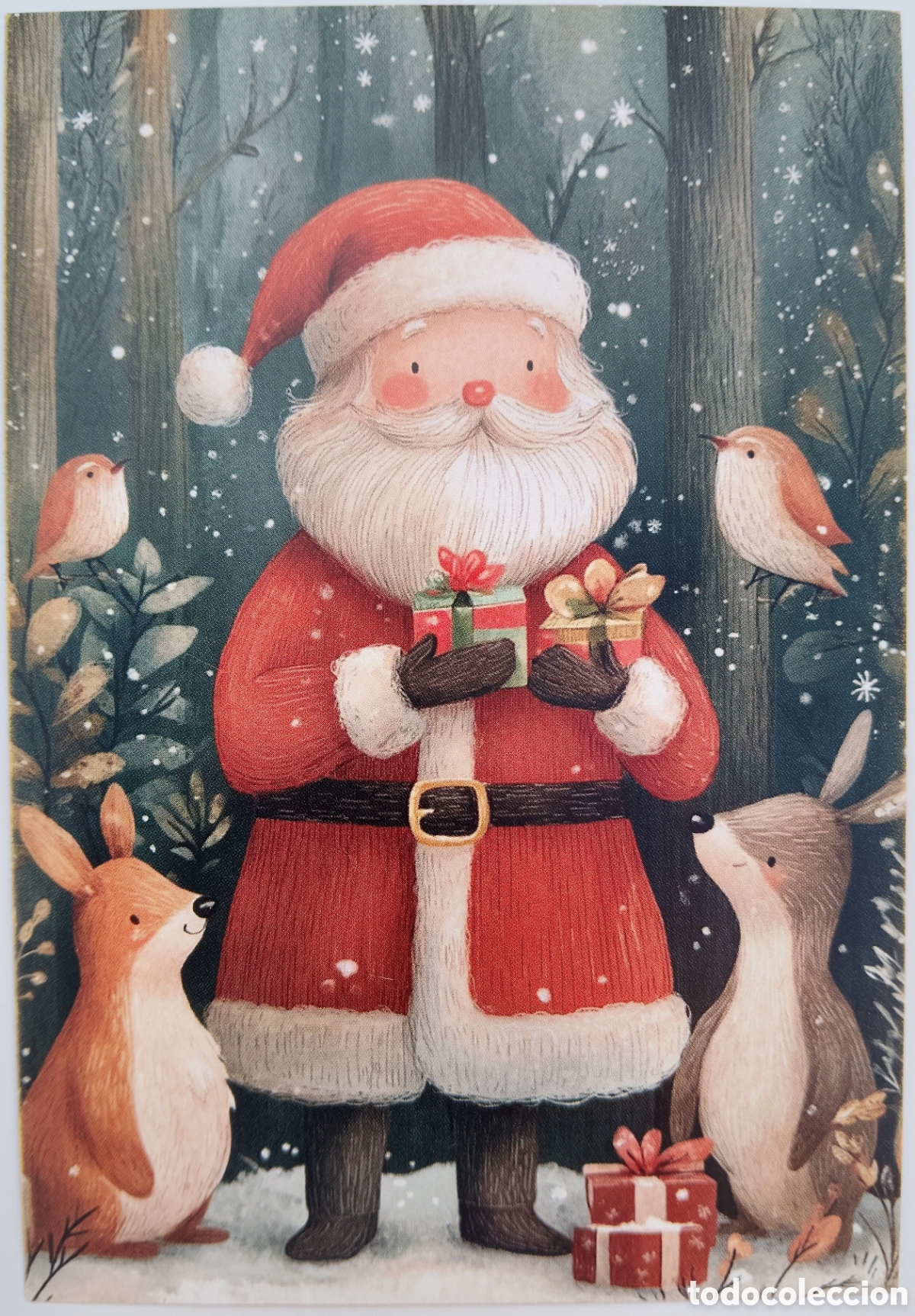 Postales: POSTAL NAVIDAD - PAP&Aacute; NOEL ANIMALITOS - ESTILO ANTIGUO