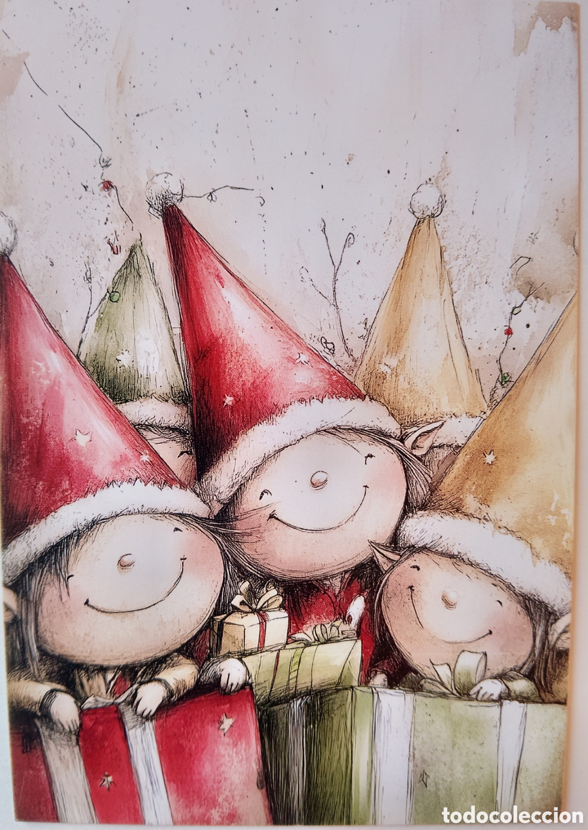 Postales: POSTAL NAVIDAD - ELFOS REGALOS - ESTILO ANTIGUO