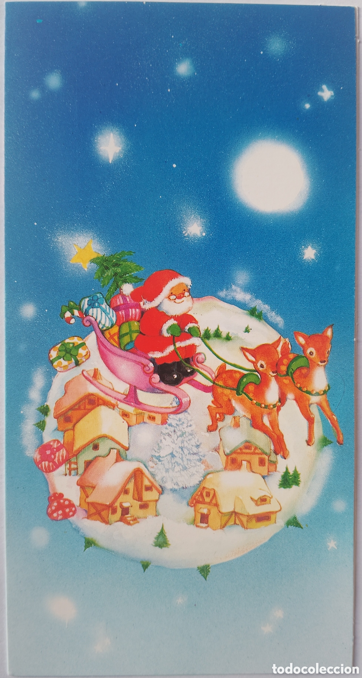Postales: FELICITACI&Oacute;N NAVIDAD - &iquest;SALMONS, ANNA LLORENS? - EDICIONES ORTIZ - PAP&Aacute; NOEL TRINEO PAISAJE NEVADO
