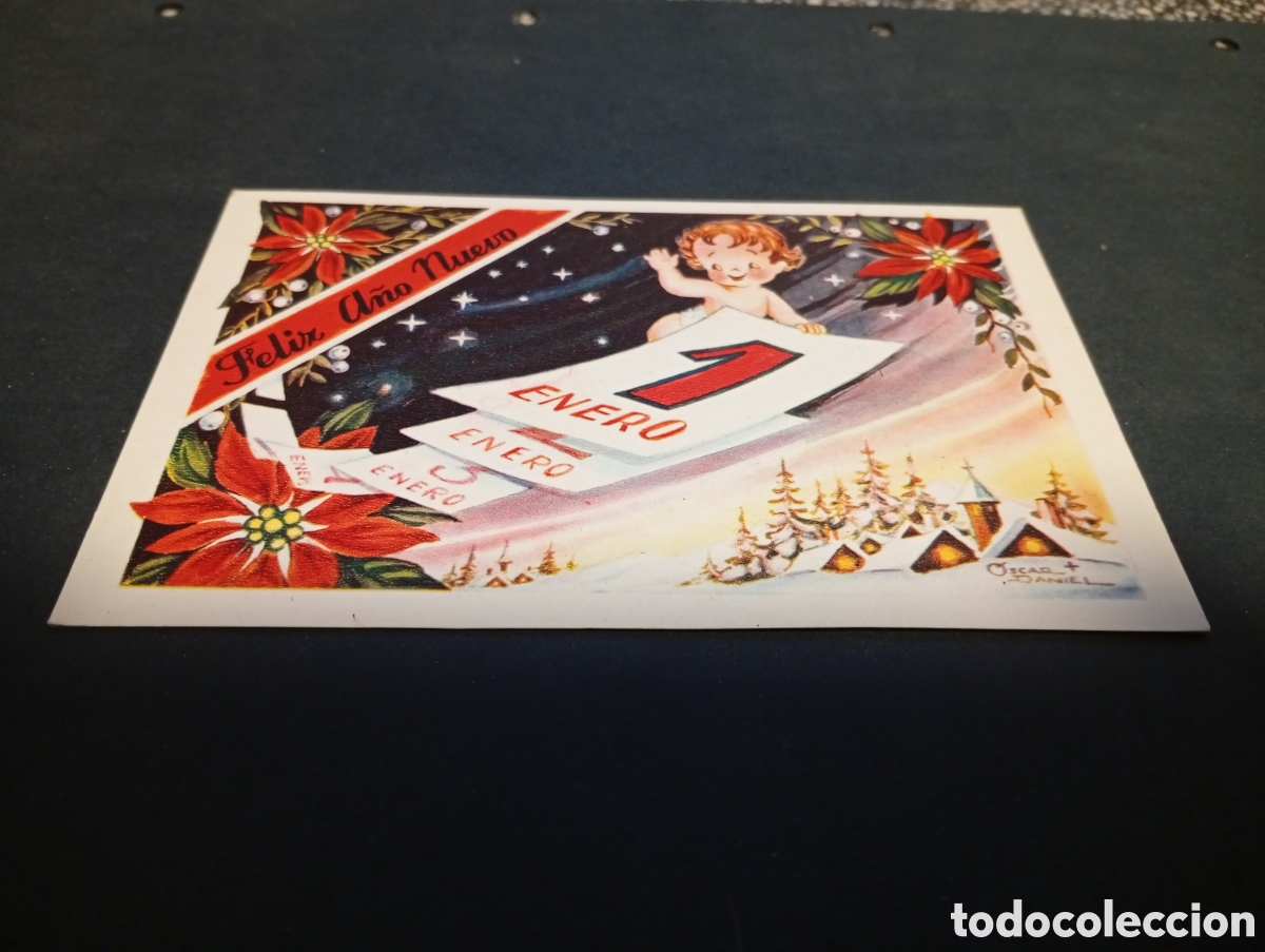 Postales: Postal navidad feliz a&ntilde;o nuevo 1 enero