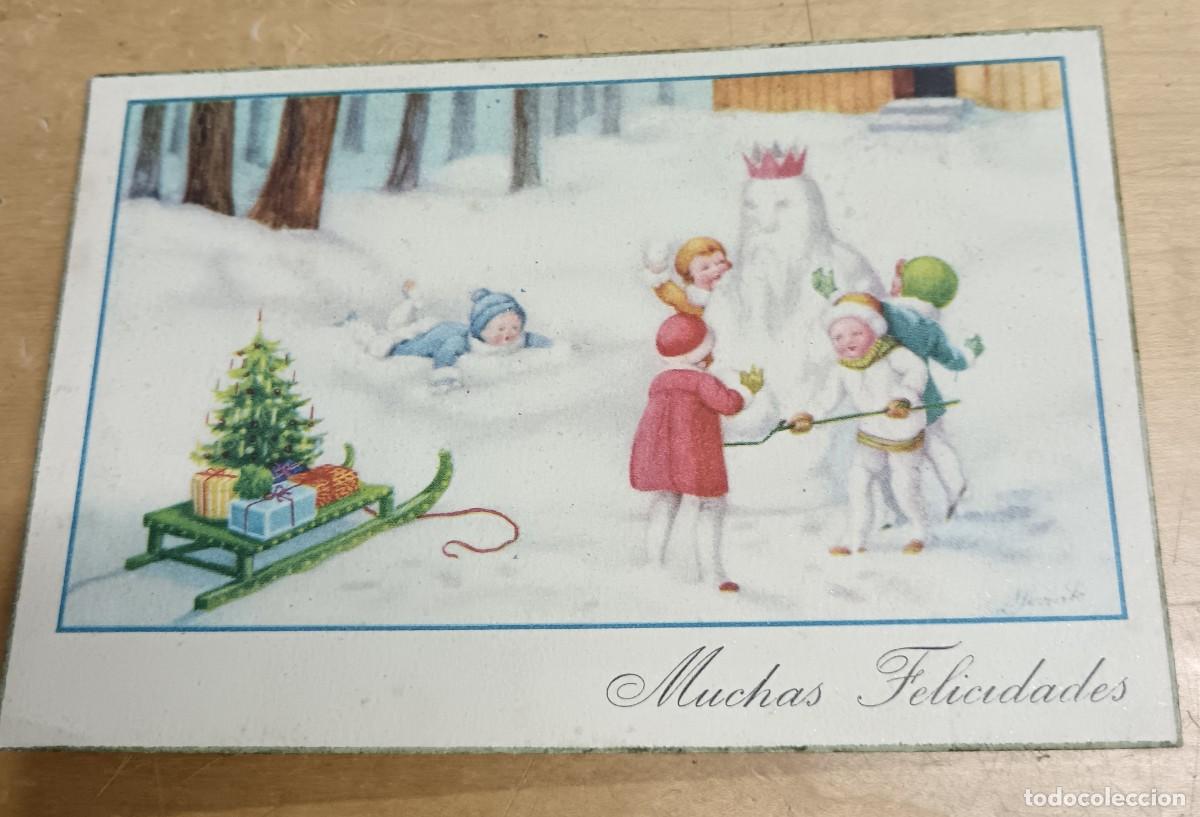 Postales: POSTAL FELICITACI&Oacute;N NAVIDAD PD SERIE VIENA 692 ESCRITA 14X9 CM.
