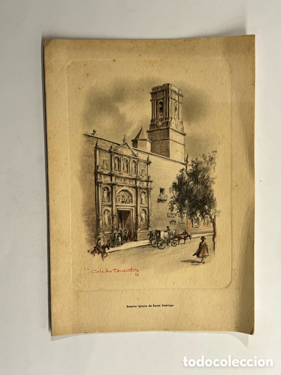 Postales: FELICITACI&Oacute;N NAVIDE&Ntilde;A VALENCIA. Exterior Iglesia de Santo Domingo. Hnos. Bartual March (a.1954)