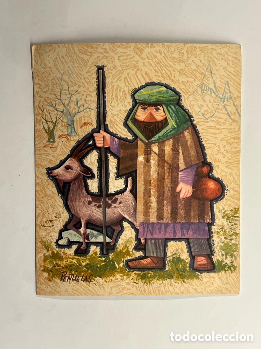 Postales: FELICITACION NAVIDAD. PE&Ntilde;UELAS ILUSTRADOR.. Diptico circulado (a.1960) Edita JHERR
