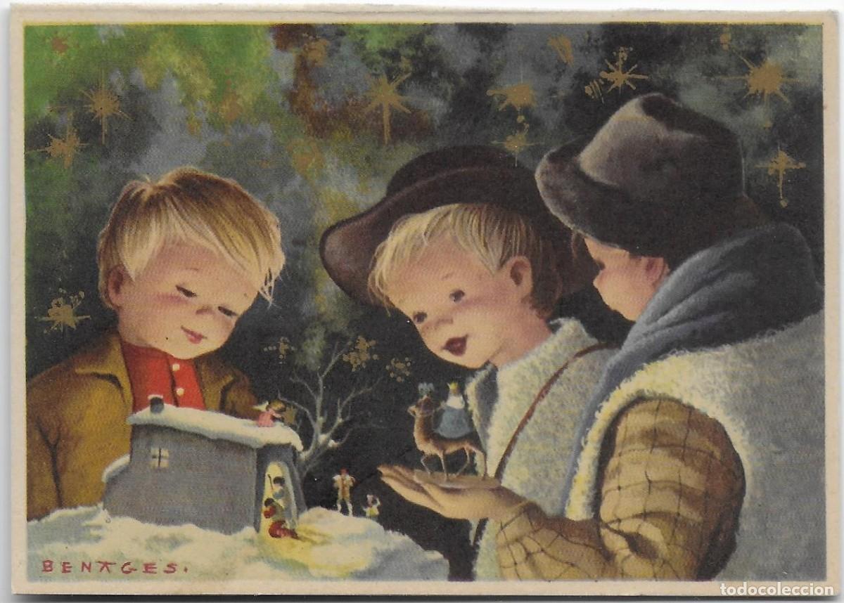 Postales: 2096Z - BENAGES - PRECIOSA POSTAL, PREPARANDO EL BEL&Eacute;N - 10,5X7,5 CM